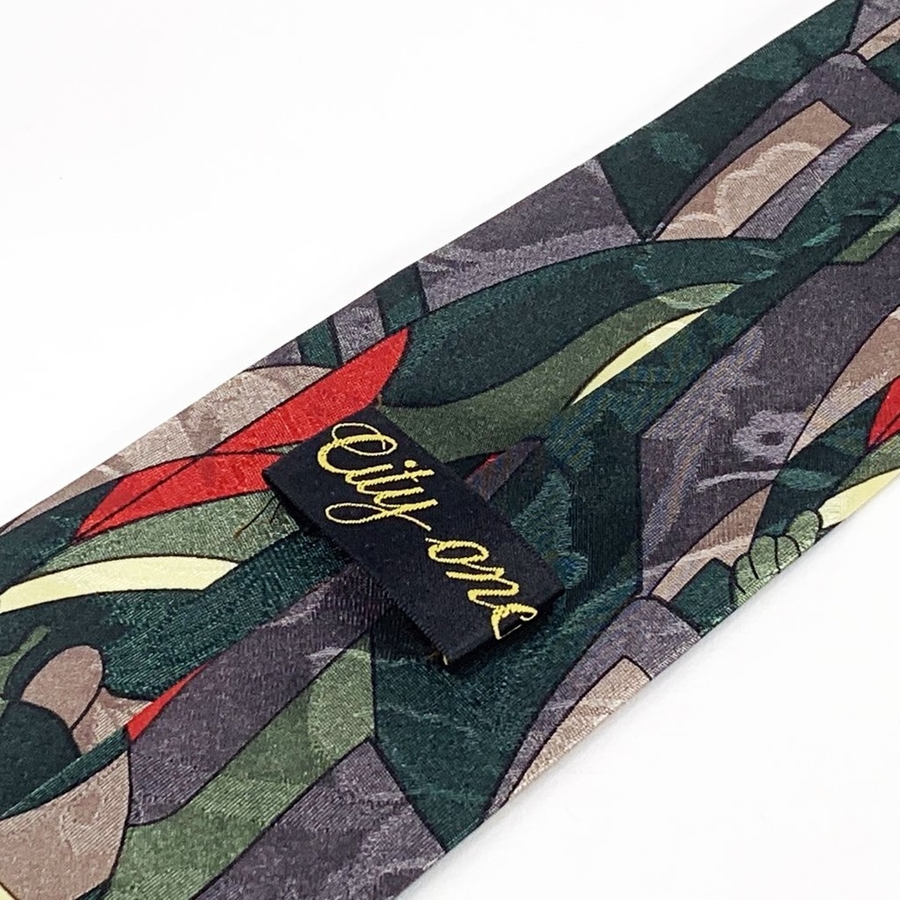 City One Tie Multi-Color Silk Abstract Pattern - Picture 2 of 3